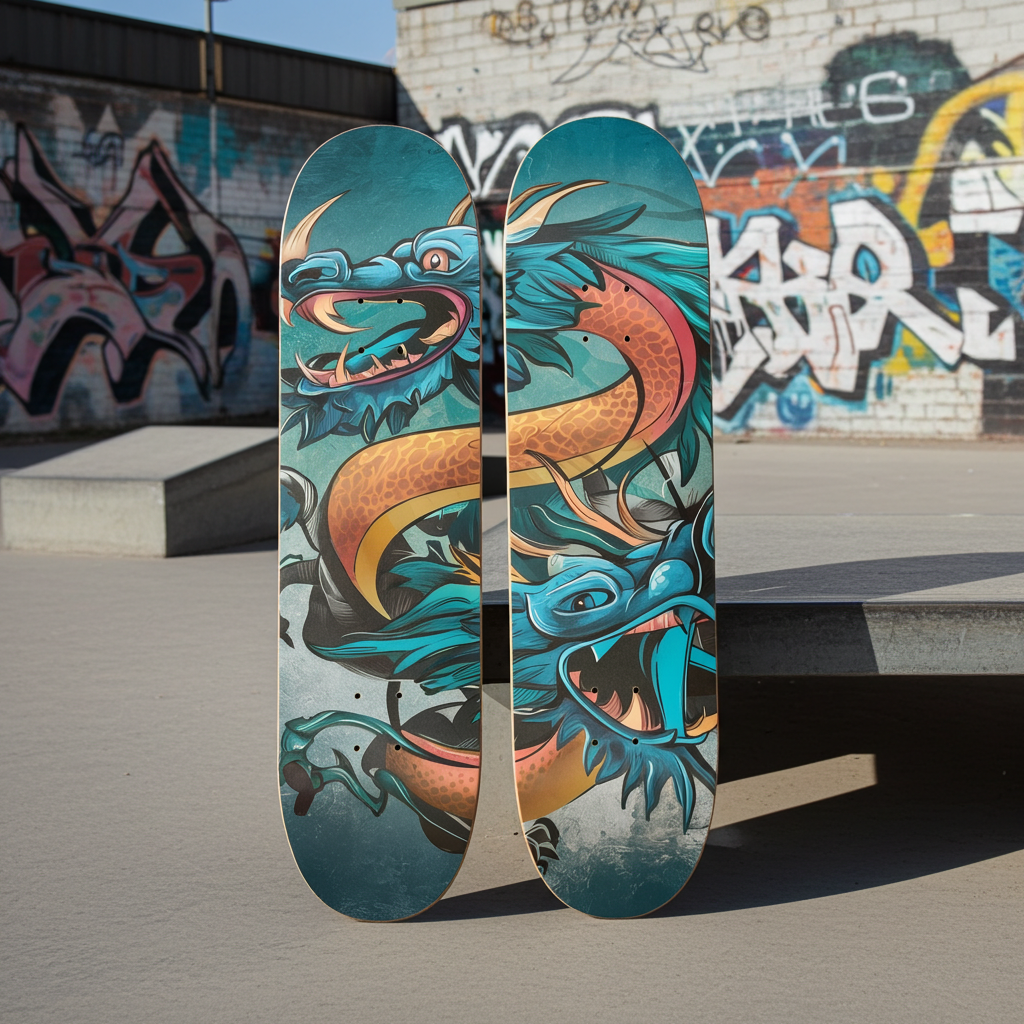 2 Skateboard Series Art - Draconic Canvas