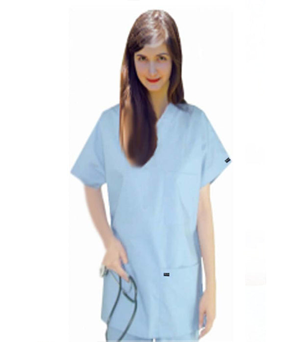 Poplin Unisex Scrub Set - 4 Pockets, Half Sleeves (1-Pocket Top with Pencil Pocket & Pant with 1 Back and 1 Cargo Pocket)