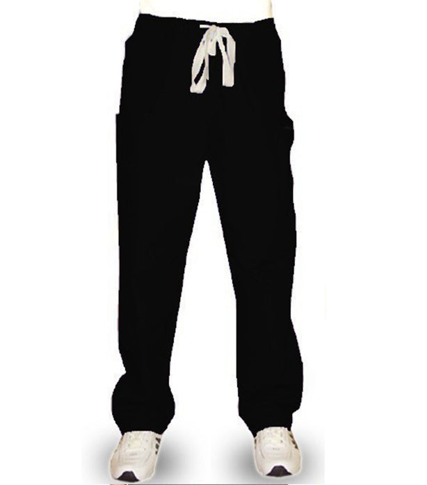 Microfiber Stretch Pant 6 pocket 2 side pocket 2 cargo pocket with cell phone pocket 1 back pocket half elastic waistband unisex