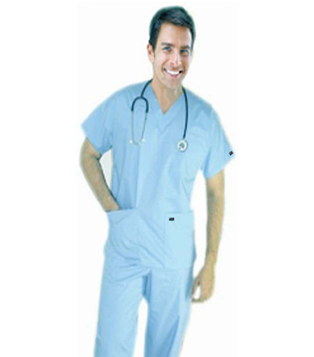 Stretch Unisex Scrub Set - 6 Pockets, Half Sleeves (3-Pocket Top with Pencil Pocket & 3-Pocket Pant)
