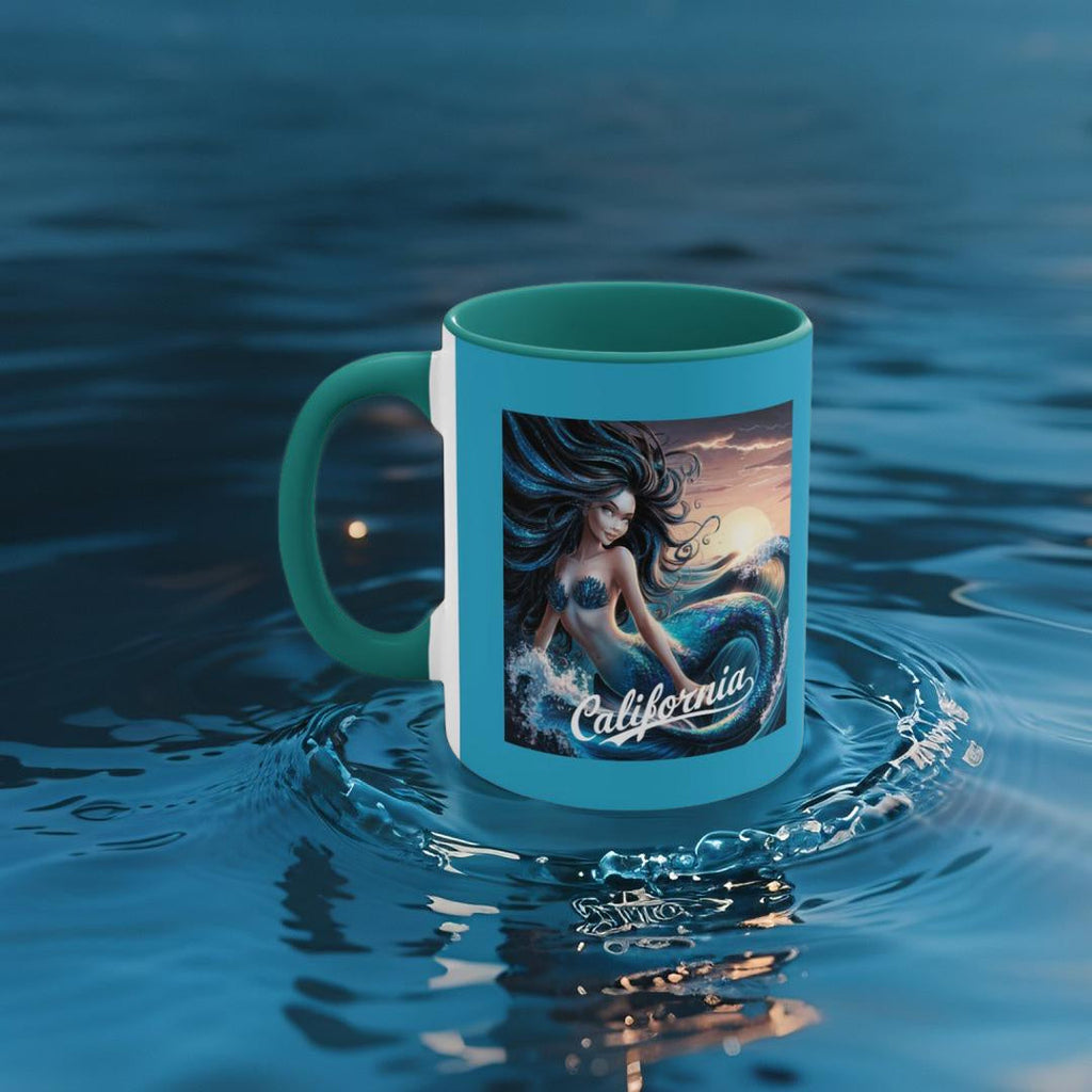 California Mermaid 11oz Accent Mug – Beach Lover Gift
