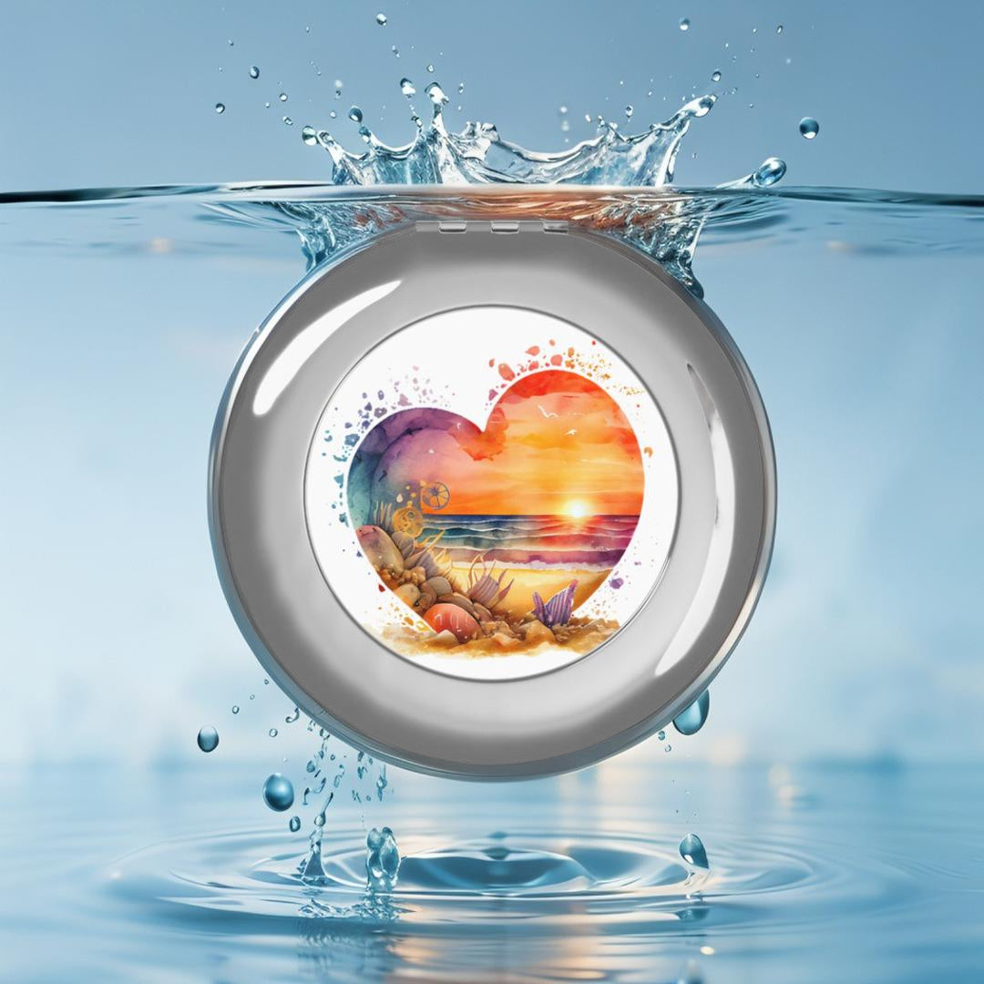 Compact Travel Mirror - Beach Heart