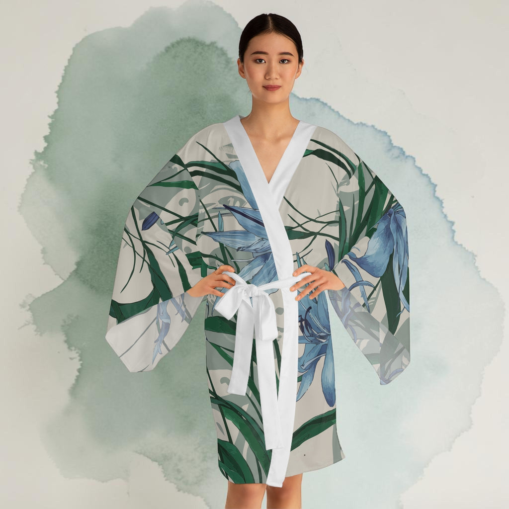 Long Sleeve Kimono Robe - African Lily