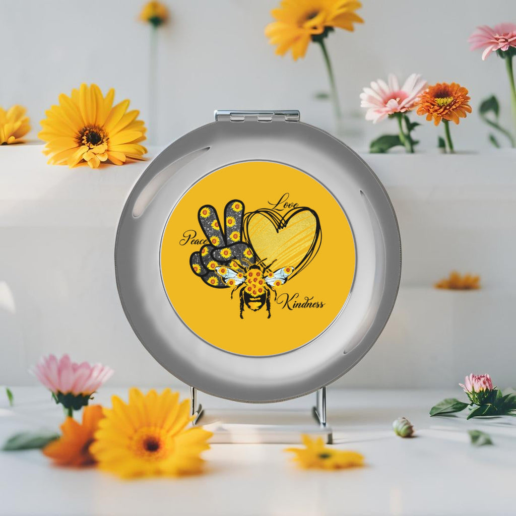 Compact Travel Mirror - Love, Peace, Kindness