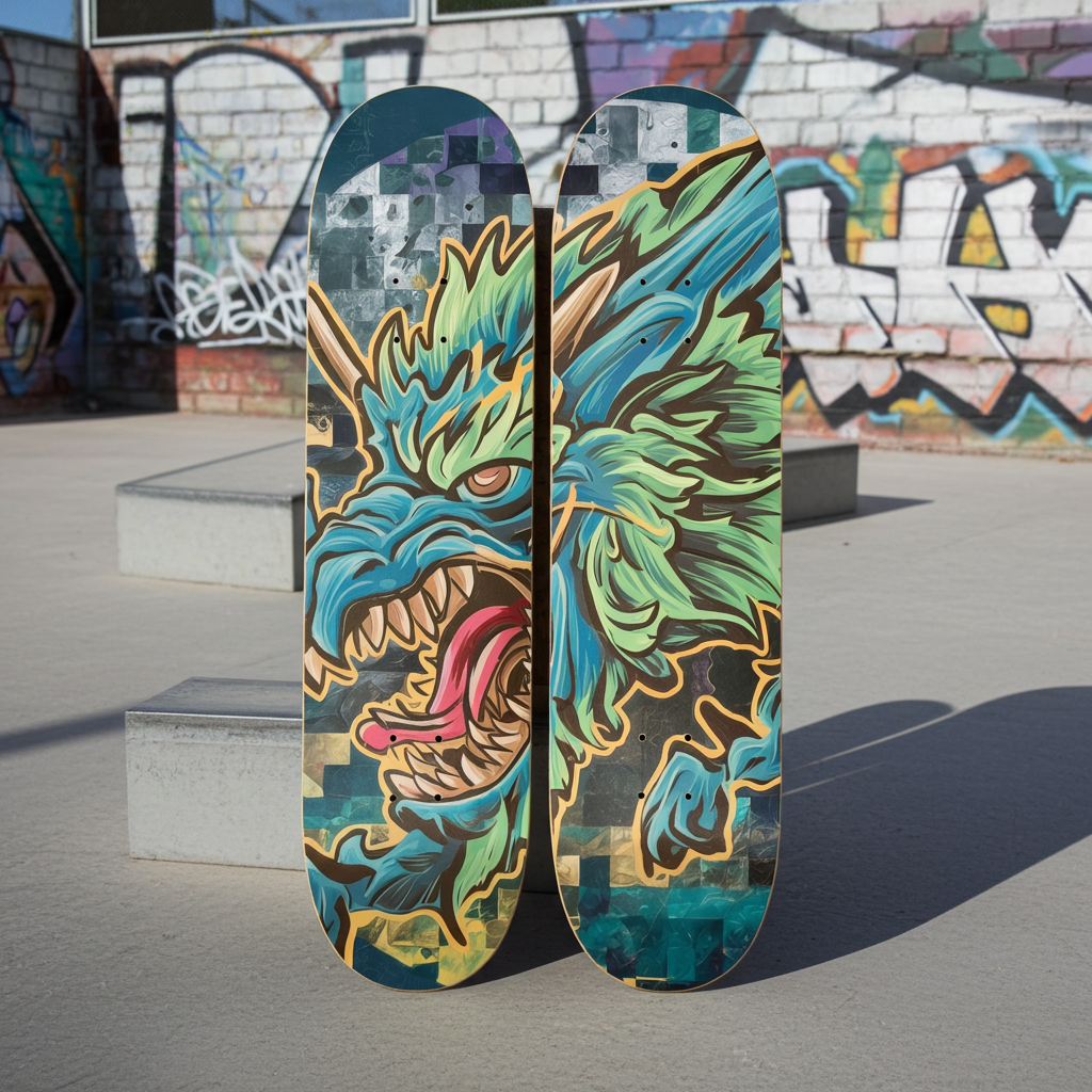 2 Skateboard Series Art - Dragons Roar