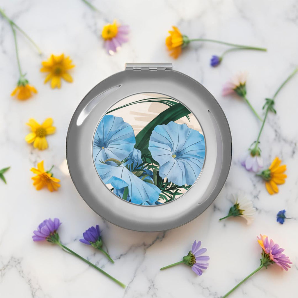 Blue Lily Compact Travel Mirror