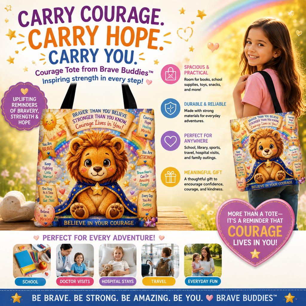 Cute Courage Lion Tote Bag | Brave Buddies™