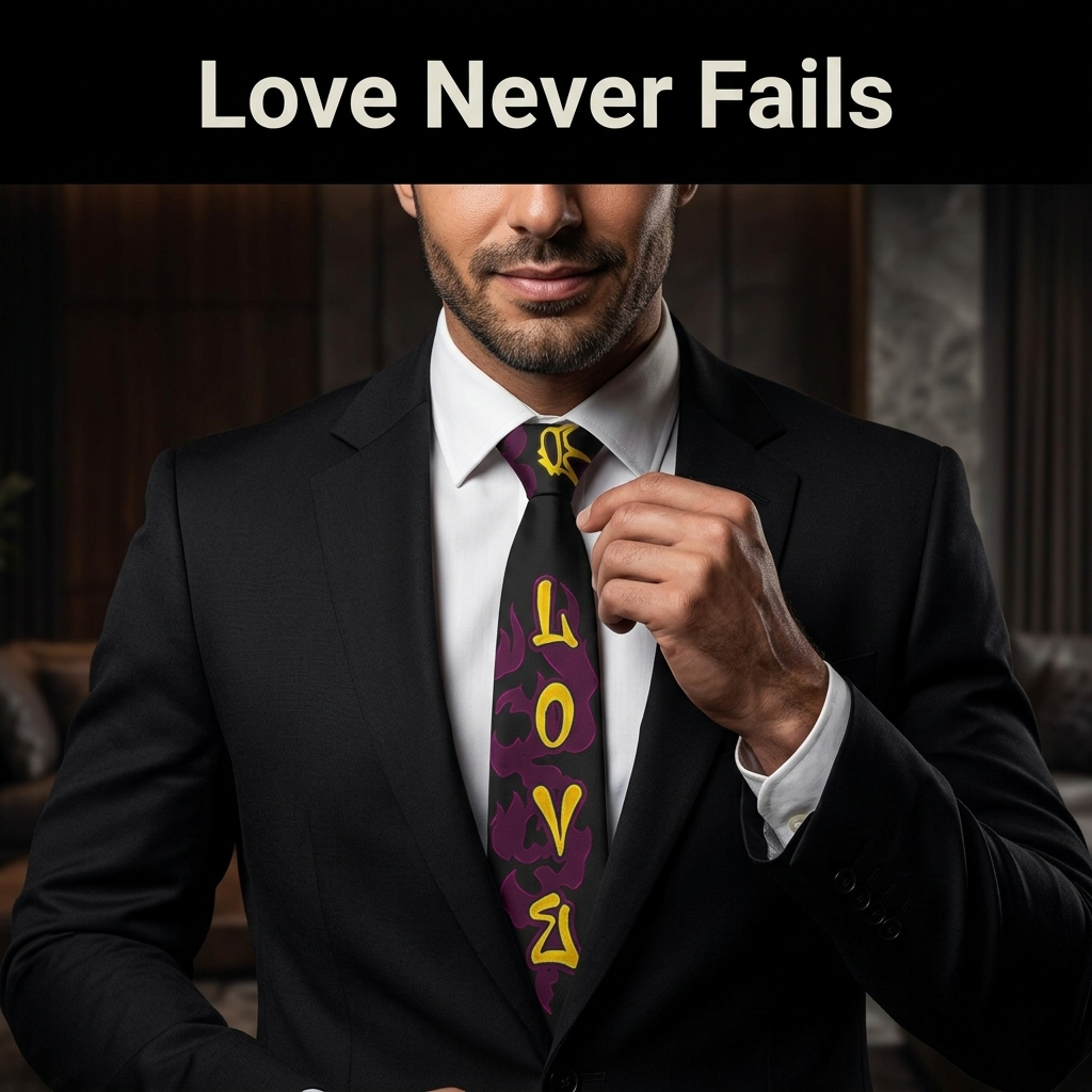 Love Never Fails Necktie – Meaningful Gift Tie for Him