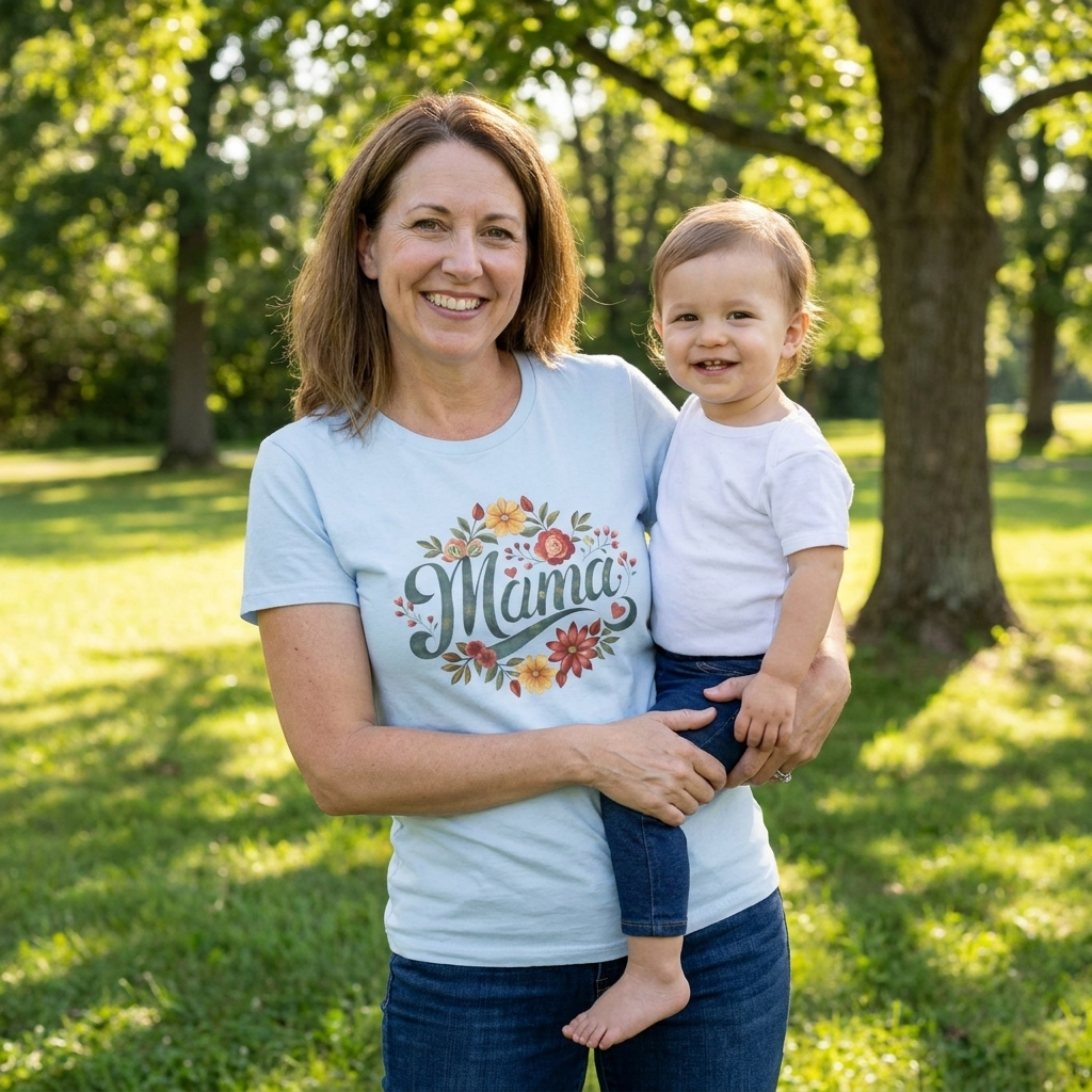 Mama Floral Women's Softstyle Tee - Perfect Gift for Moms
