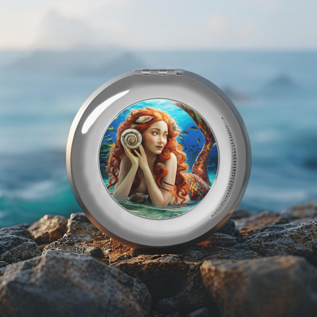 Mermaid Shells Compact Travel Mirror