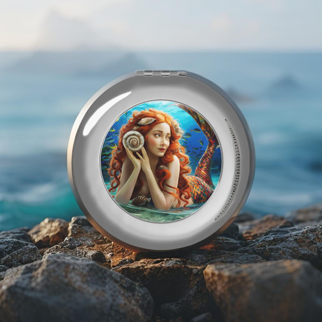 Mermaid Shells Compact Travel Mirror