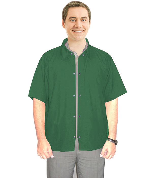 Poplin Unisex Barber Jacket with Collar and Snap Buttons - 3 Pockets, Half Sleeves