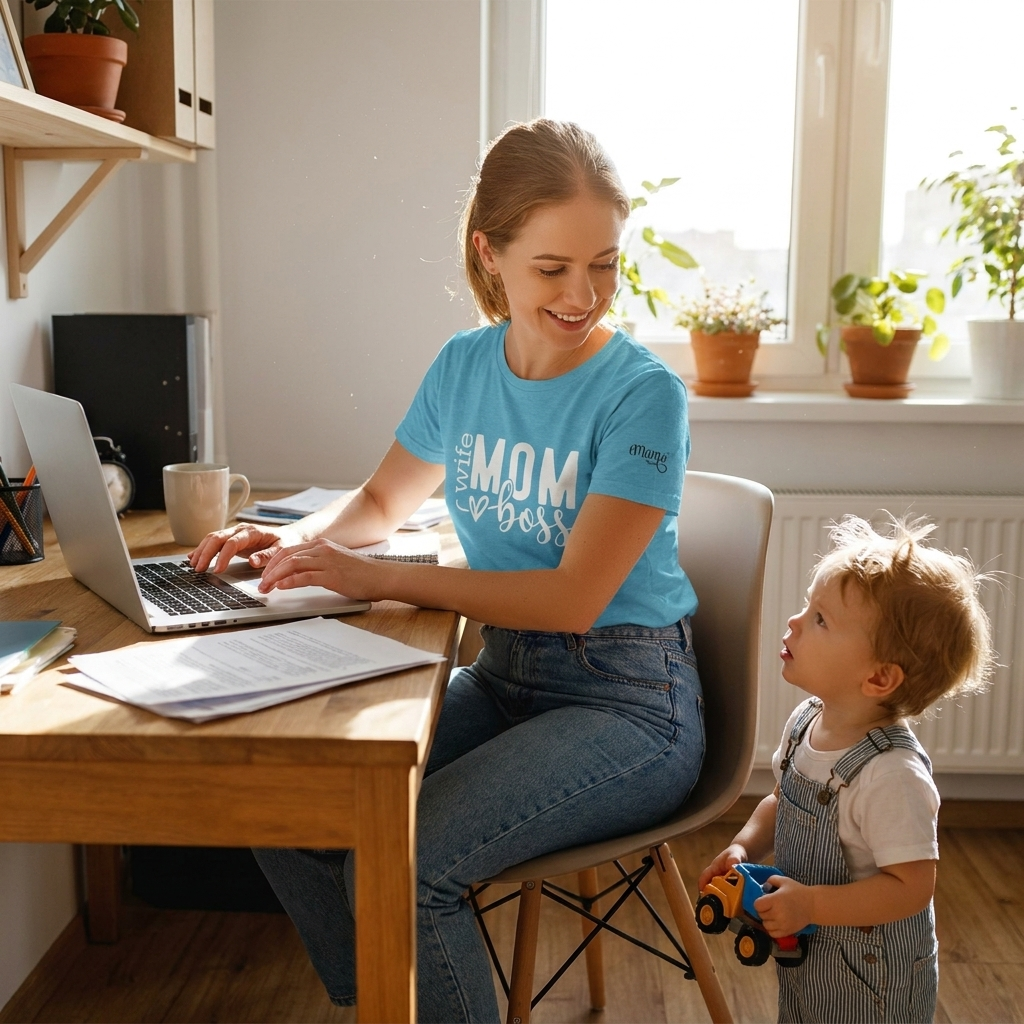 Mom, Wife, Boss Jersey Short Sleeve Tee - Perfect for Casual Everyday Wear