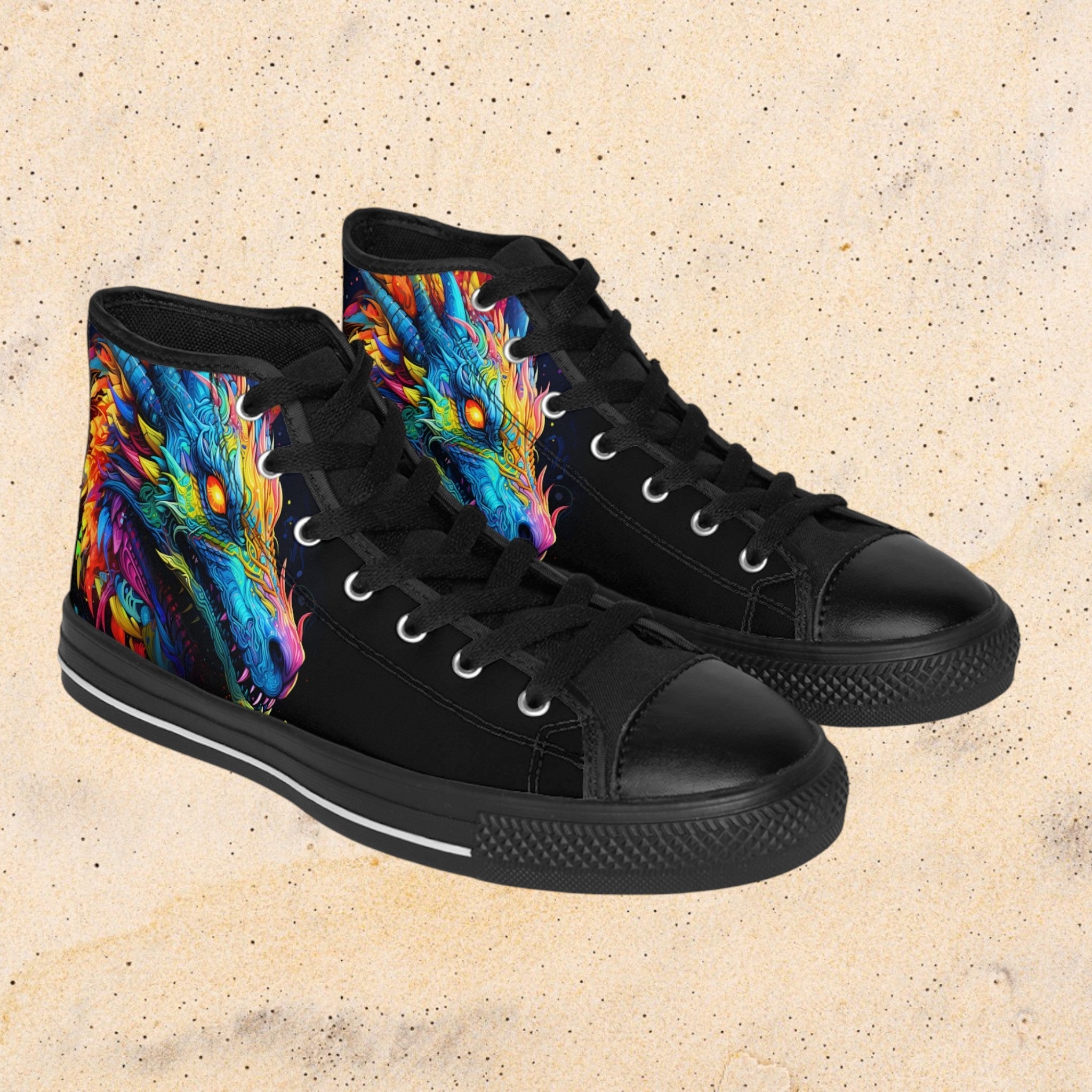 Men's Classic Sneakers - Neon Dragon