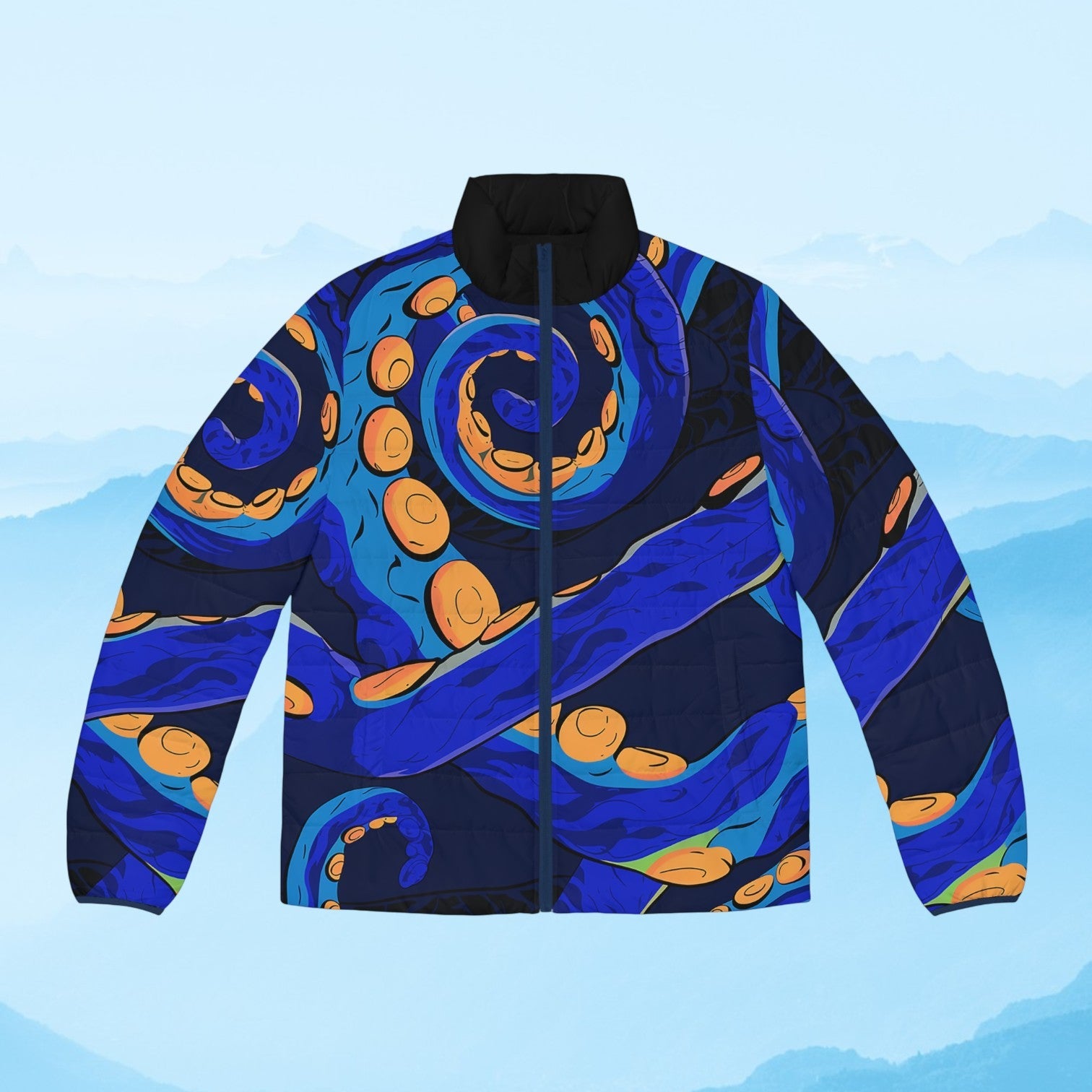 Men's Puffer Jacket - Octopus Delight