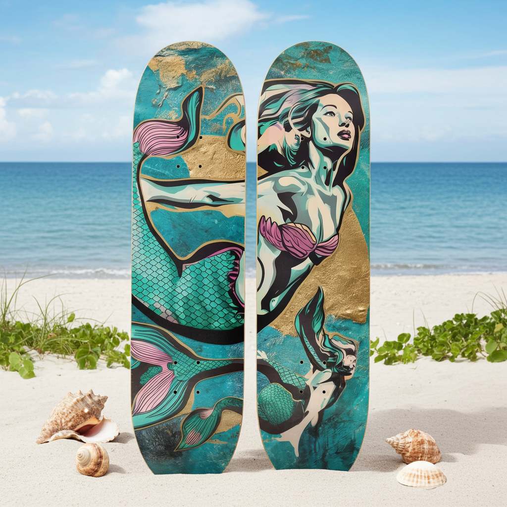2 Skateboard Series Art - Mermaid Forward