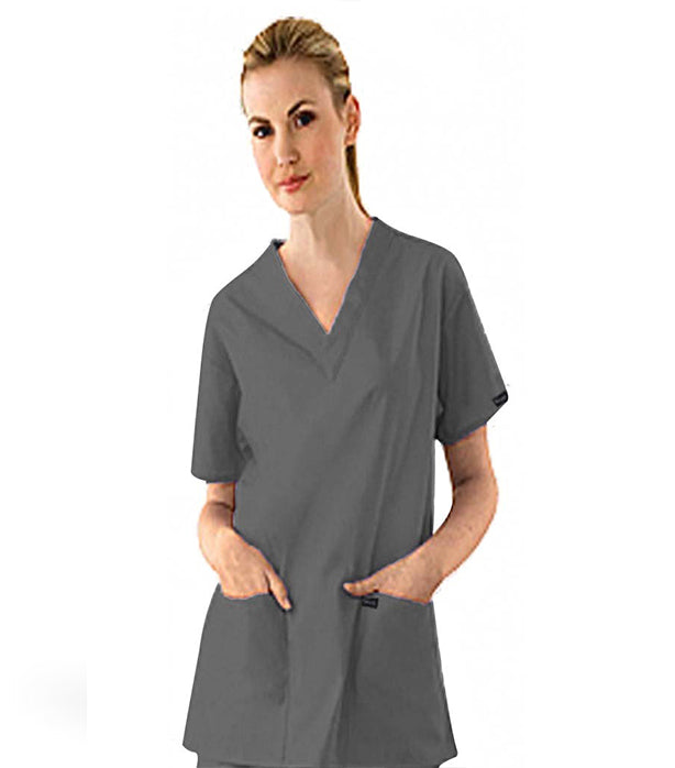 Poplin Women Scrub Set V Neck - 7 Pockets (2 Pockets Top, 5 Pockets Pant), Half Sleeves