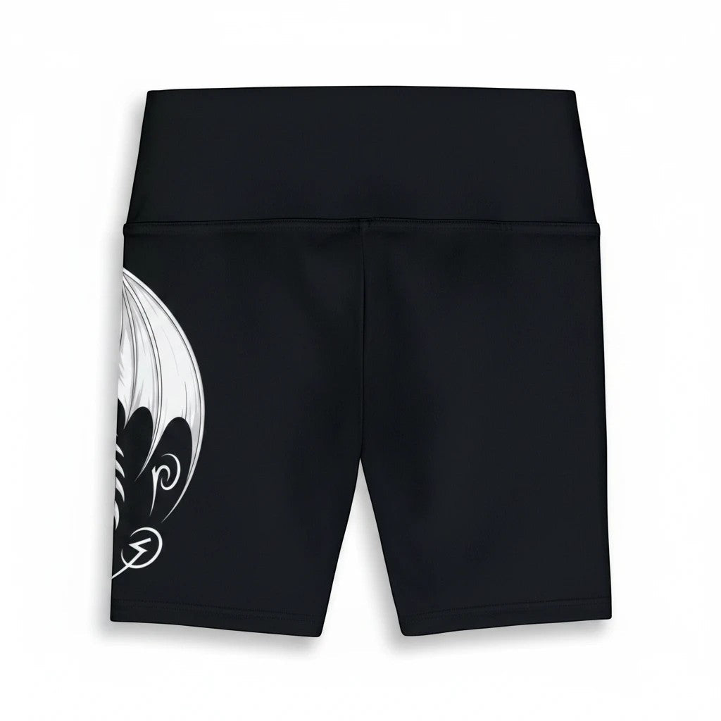 Fantasy Dragon Print Women's Workout Shorts, Athletic Shorts
