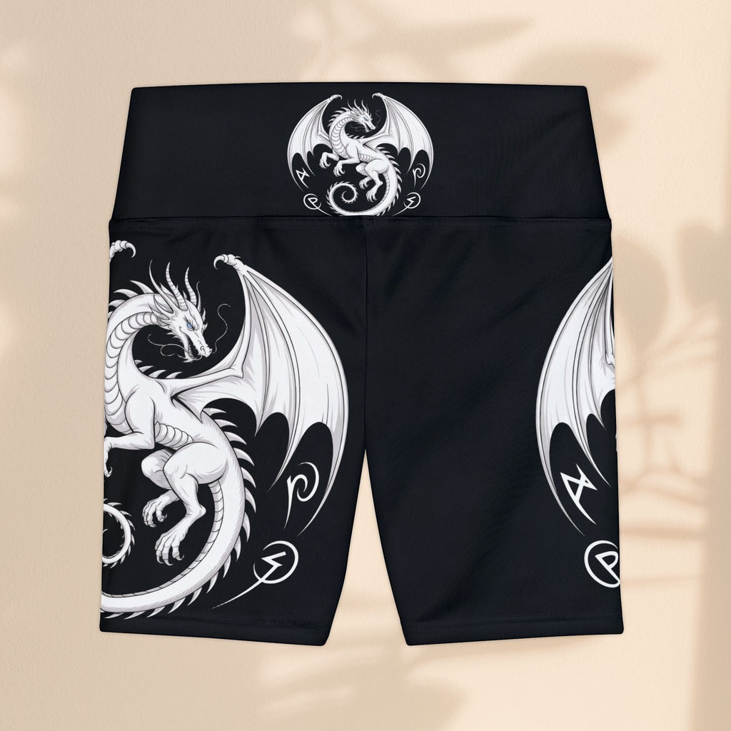 Fantasy Dragon Print Women's Workout Shorts, Athletic Shorts