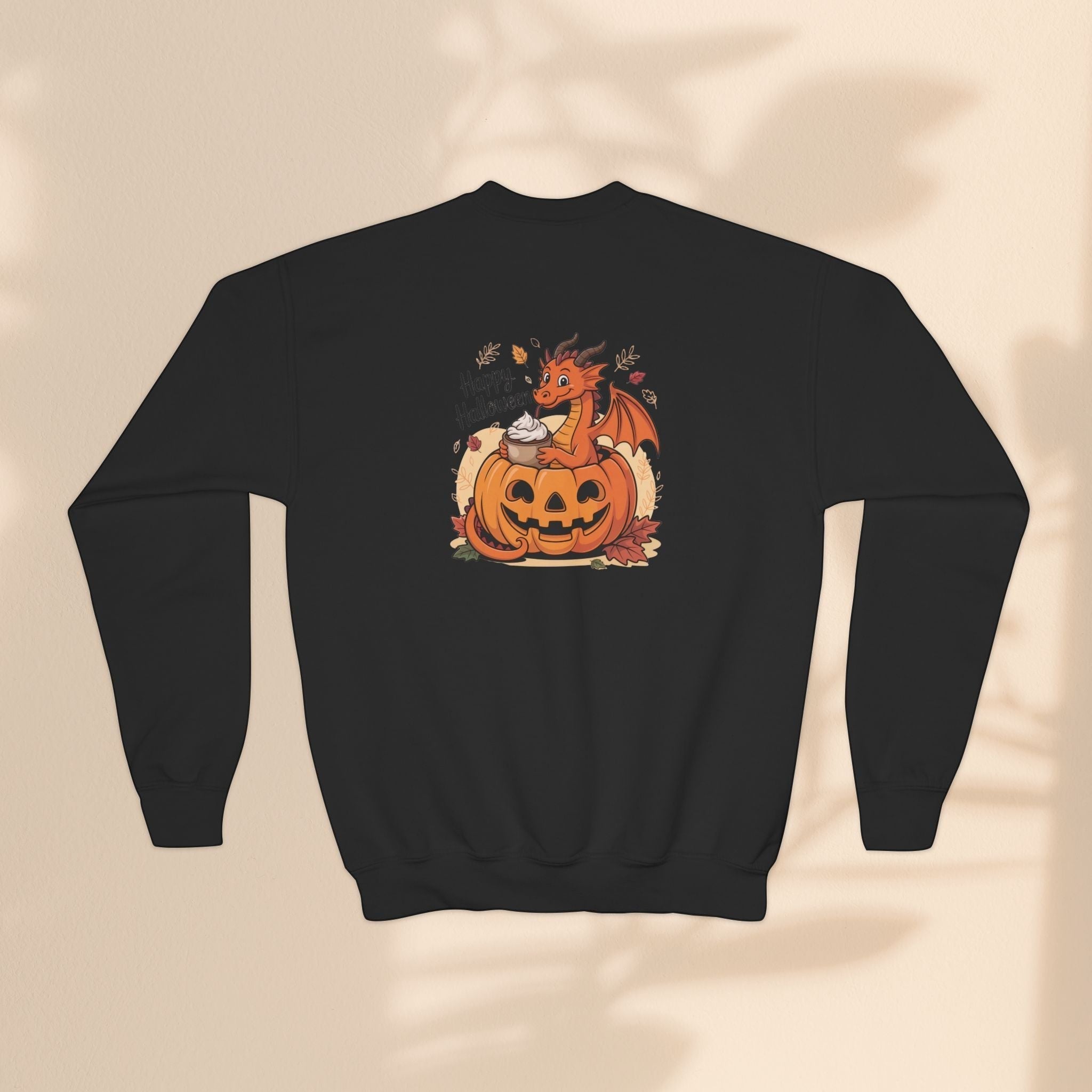 Halloween Pumpkin Dragon Youth Crewneck Sweatshirt