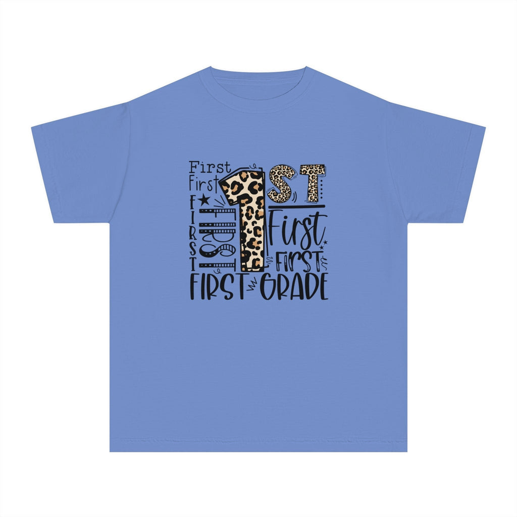 Leopard Print First Grade Kids T-Shirt – Cute Back to School Tee