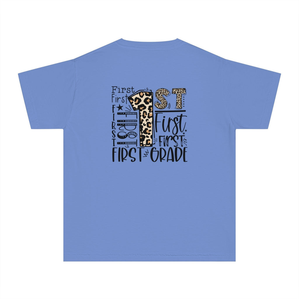 Leopard Print First Grade Kids T-Shirt – Cute Back to School Tee