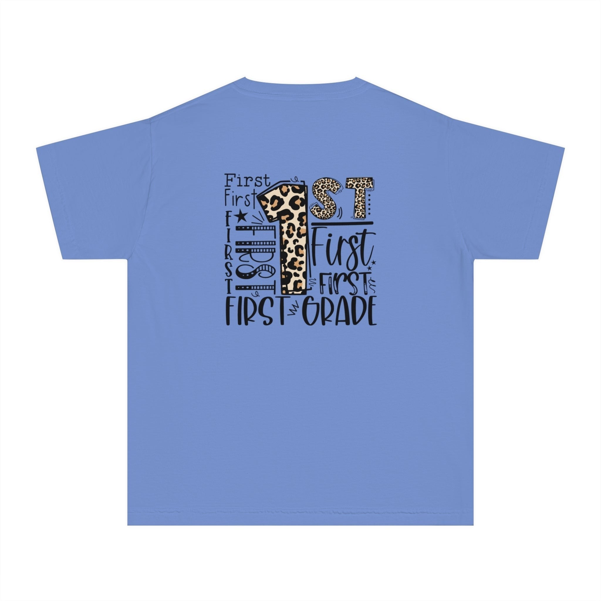Leopard Print First Grade Kids T-Shirt – Cute Back to School Tee