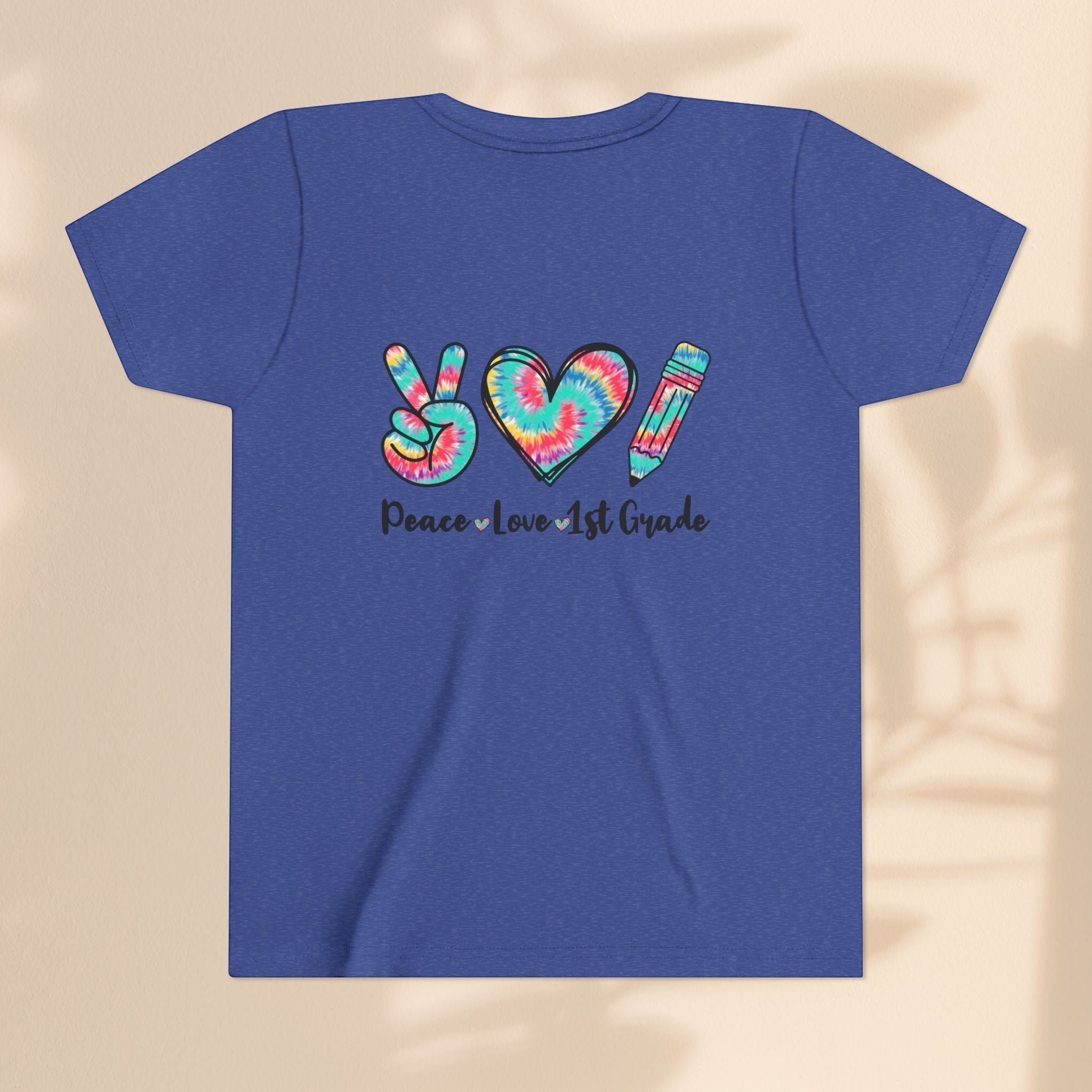 Peace Love 1st Grade Youth Tee, Back to School Outfit