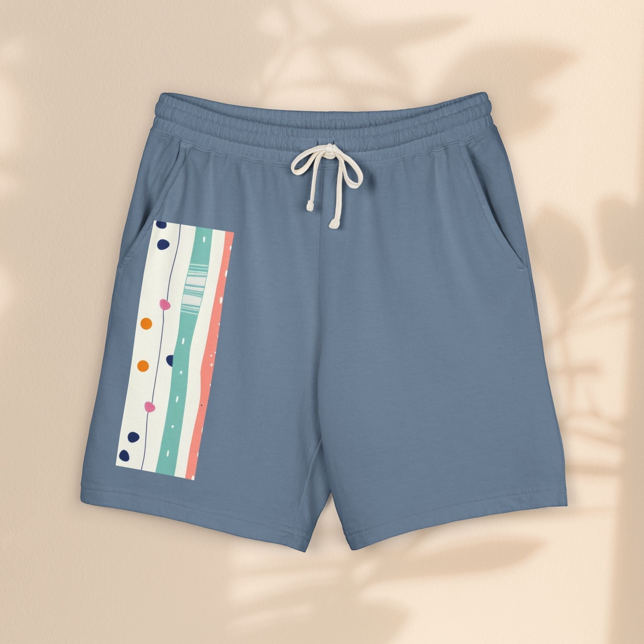 Pastel Stripes Lightweight Fleece Sweat Shorts