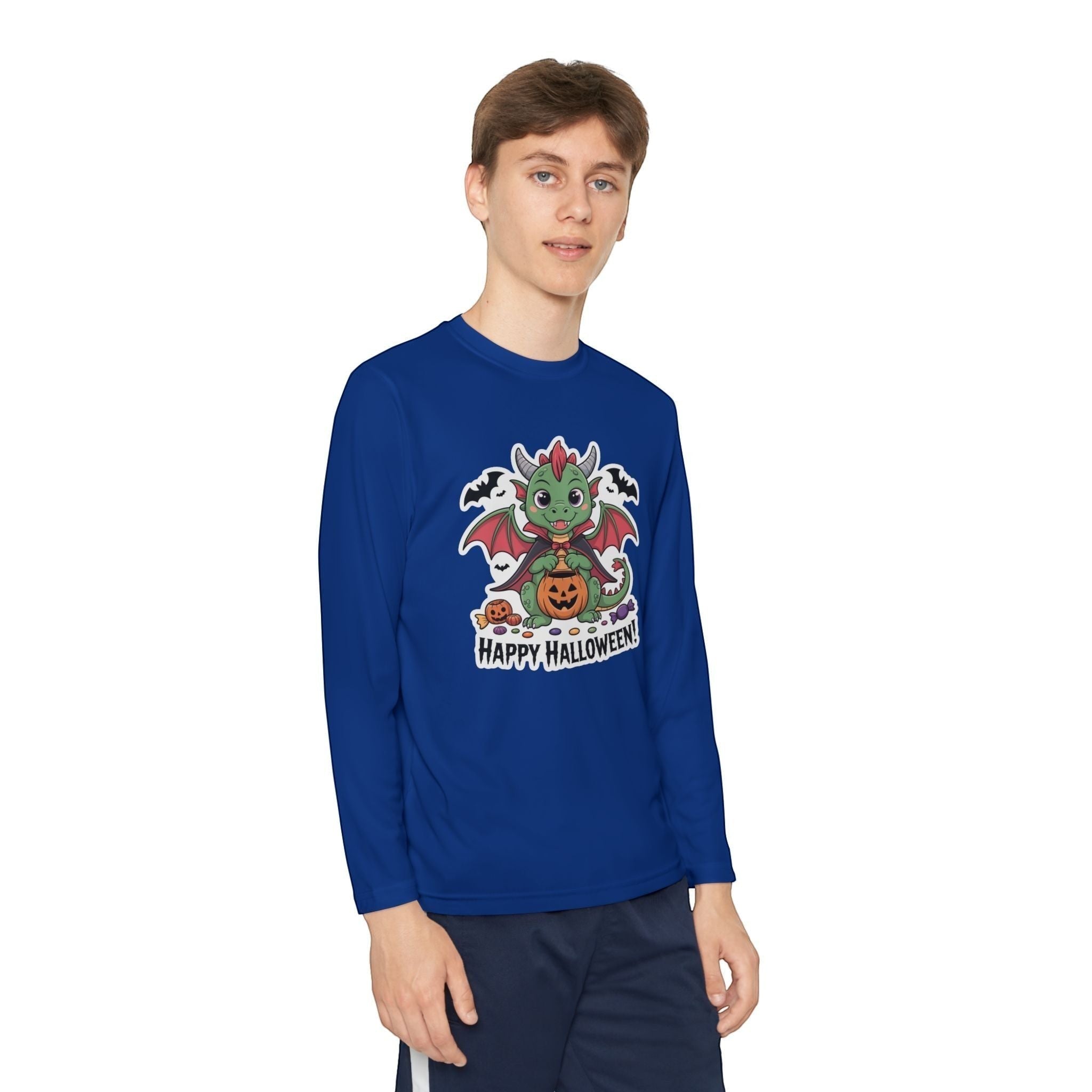 Halloween Youth Long Sleeve Tee – Cozy Kids Shirt for Trick-or-Treating & Parties
