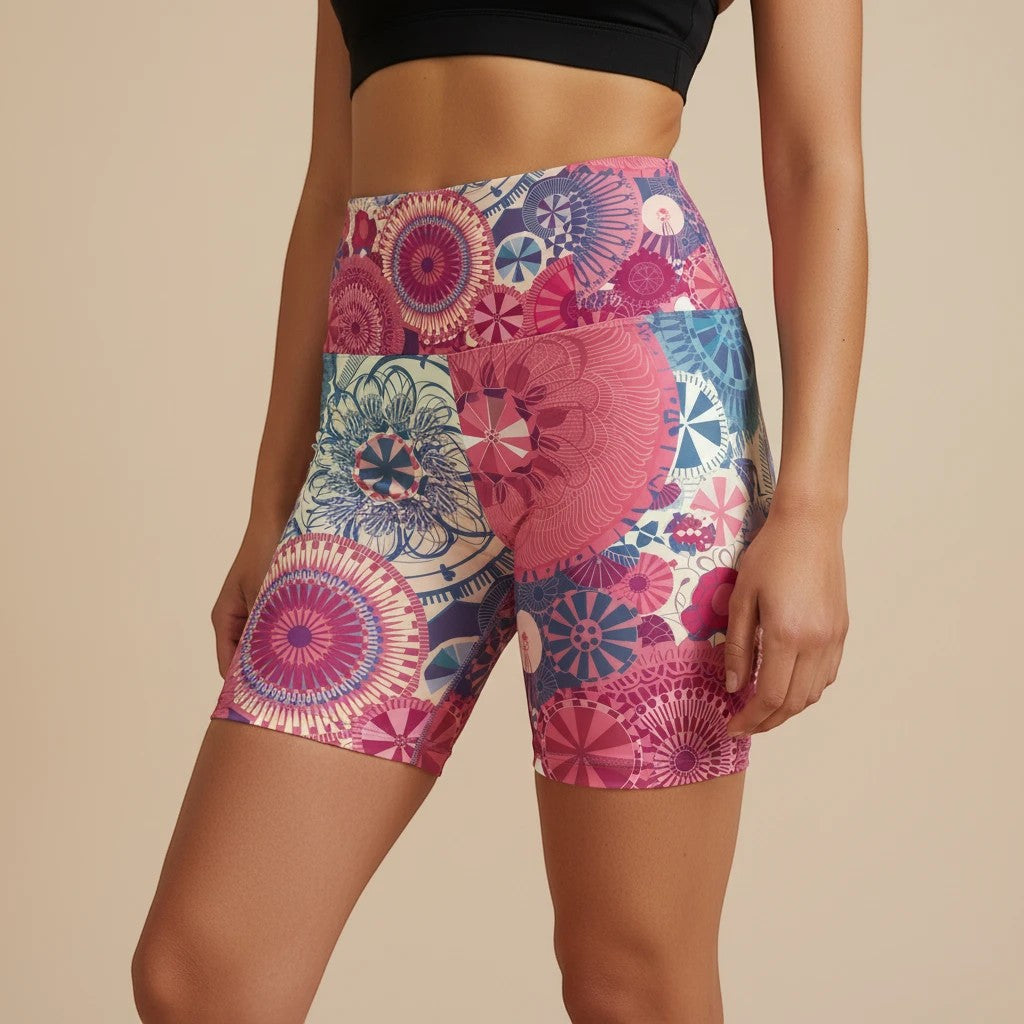 County Fair Women's Workout Shorts - Colorful Activewear for Fitness Enthusiasts