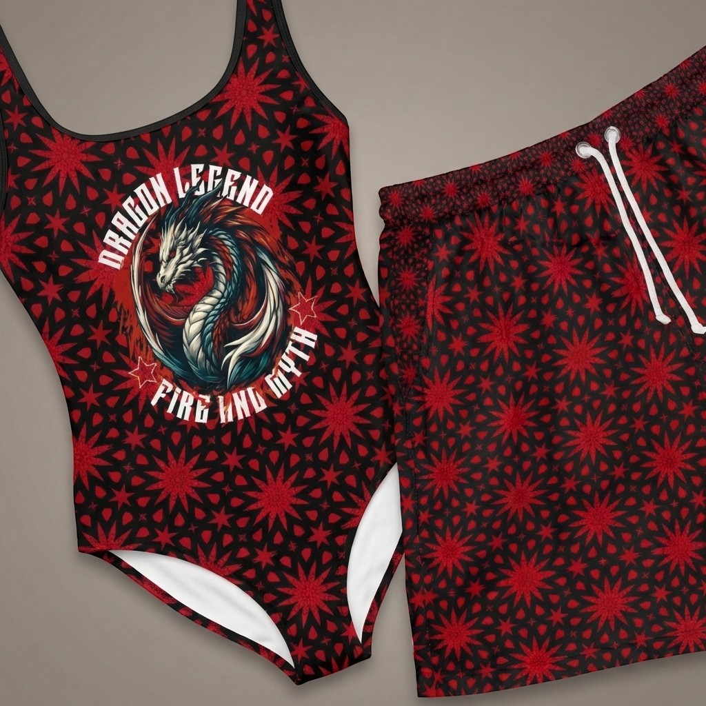 Dragon Legend Women's Classic One-Piece Swimsuit | Bold Swimwear for Beach Lovers