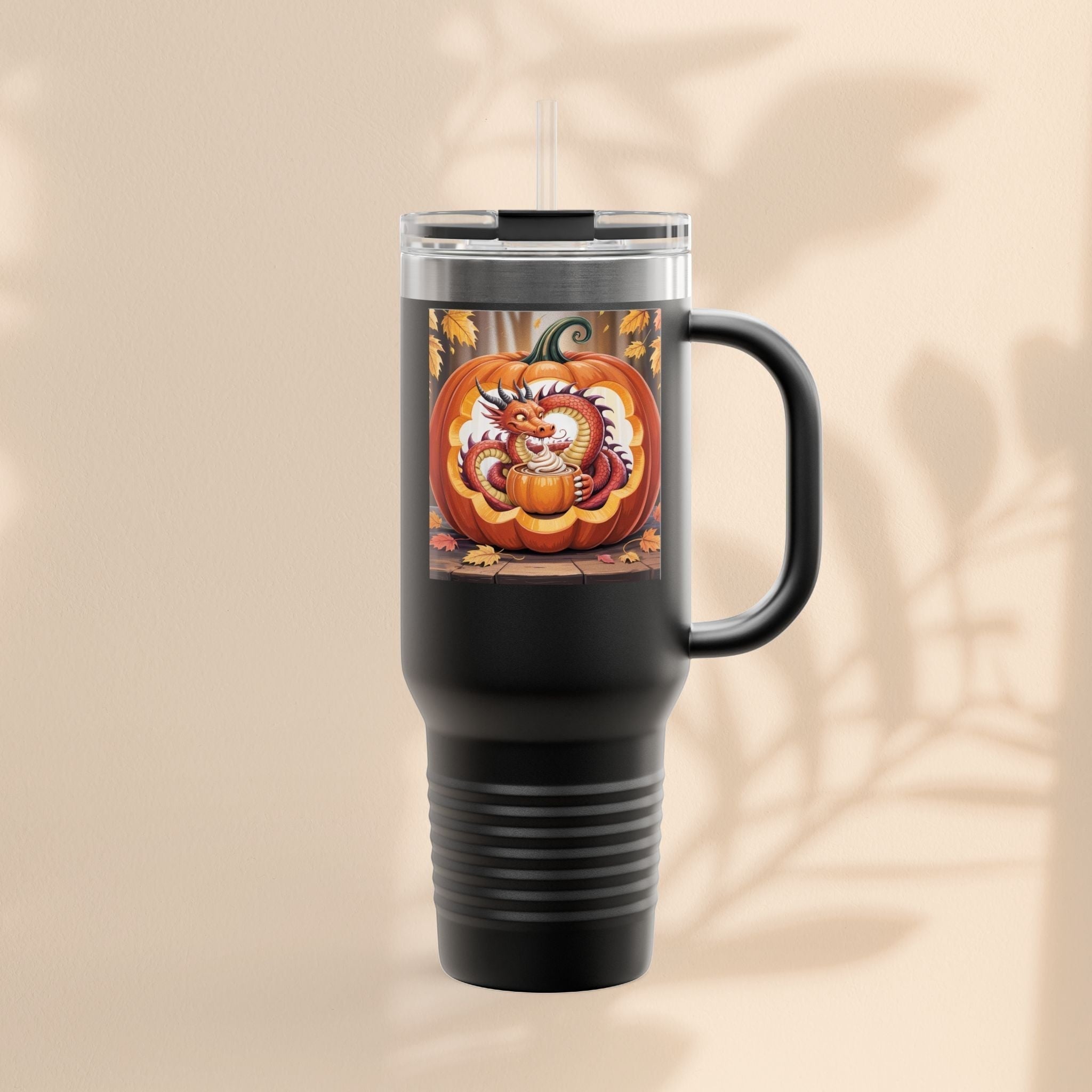 Dragon Pumpkin Halloween Insulated Travel Mug – 40oz Stainless Steel Tumbler