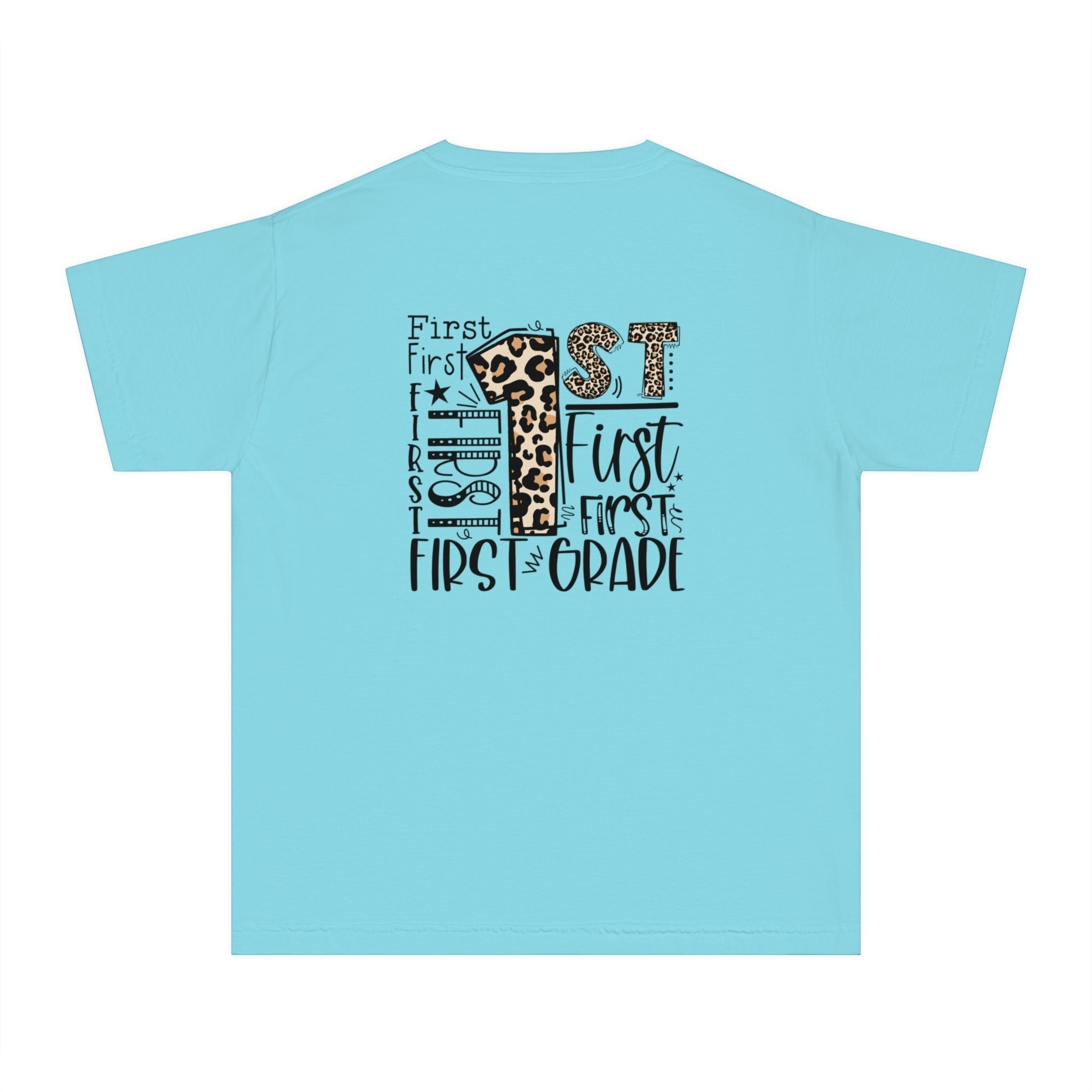 Leopard Print First Grade Kids T-Shirt – Cute Back to School Tee
