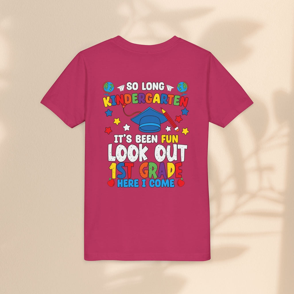 Look Out First Grade Here I Come T-Shirt - Kindergarten to 1st Grade Transition T-Shirt