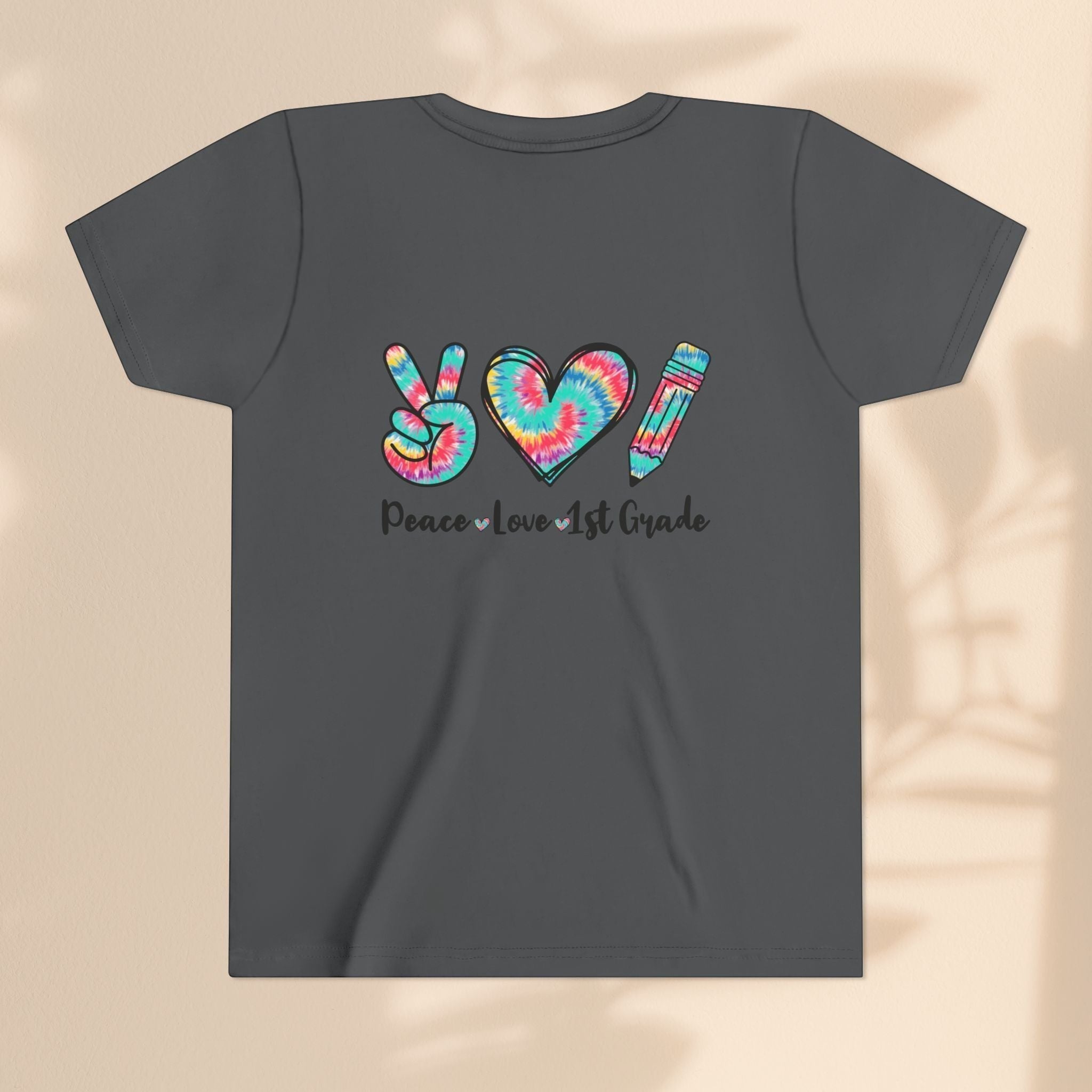 Peace Love 1st Grade Youth Tee, Back to School Outfit