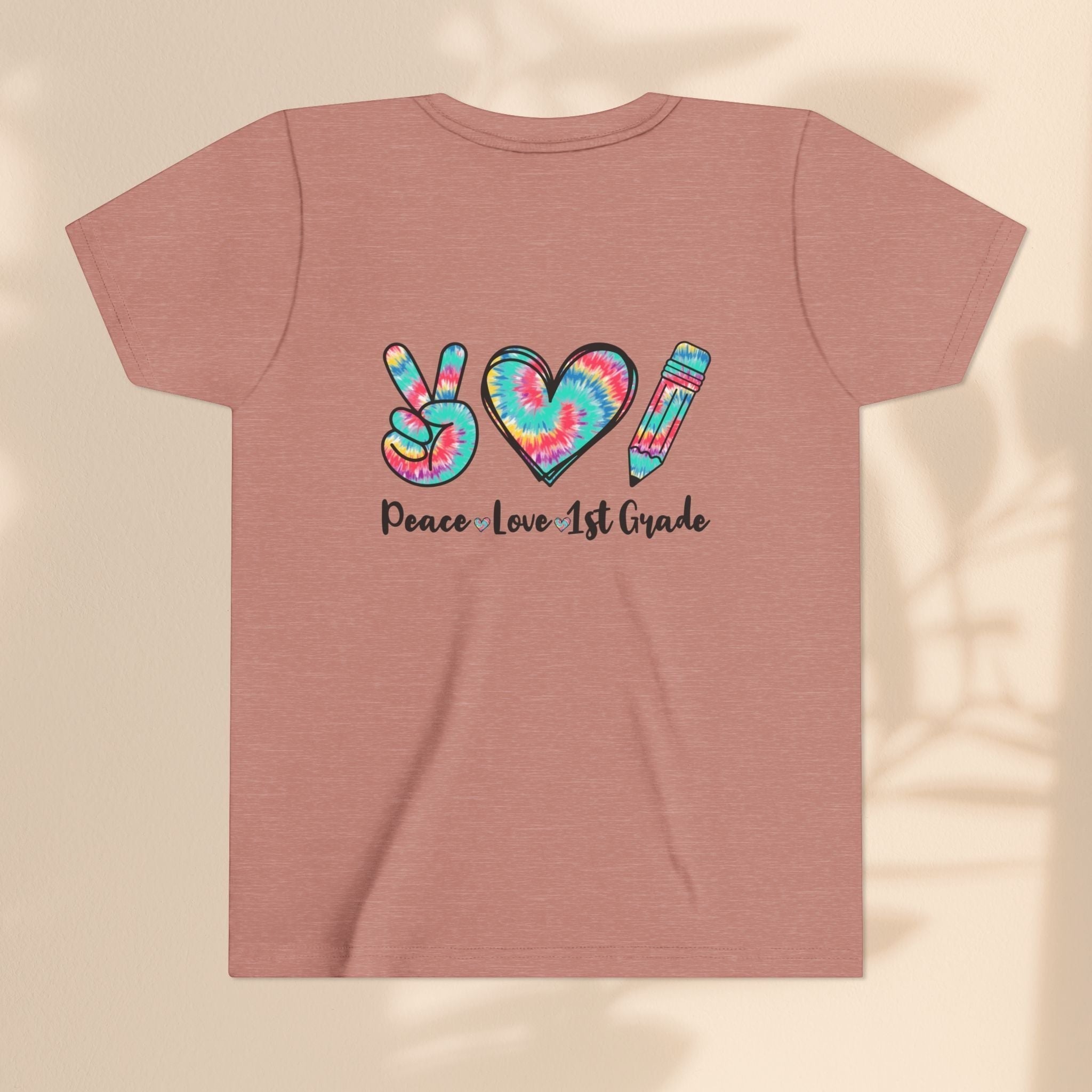 Peace Love 1st Grade Youth Tee, Back to School Outfit