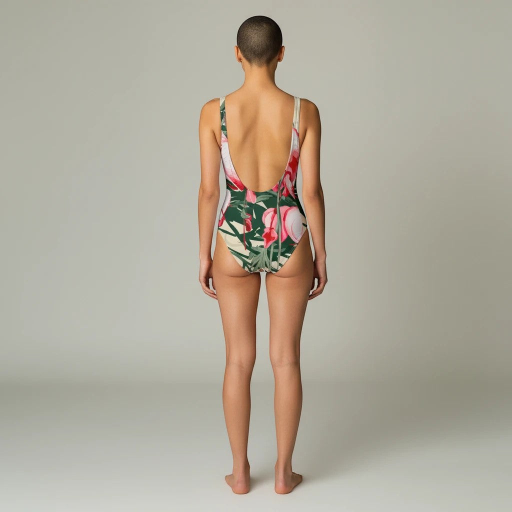 One-Piece Swimsuit - Flowers