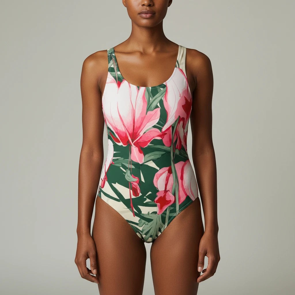 One-Piece Swimsuit - Flowers