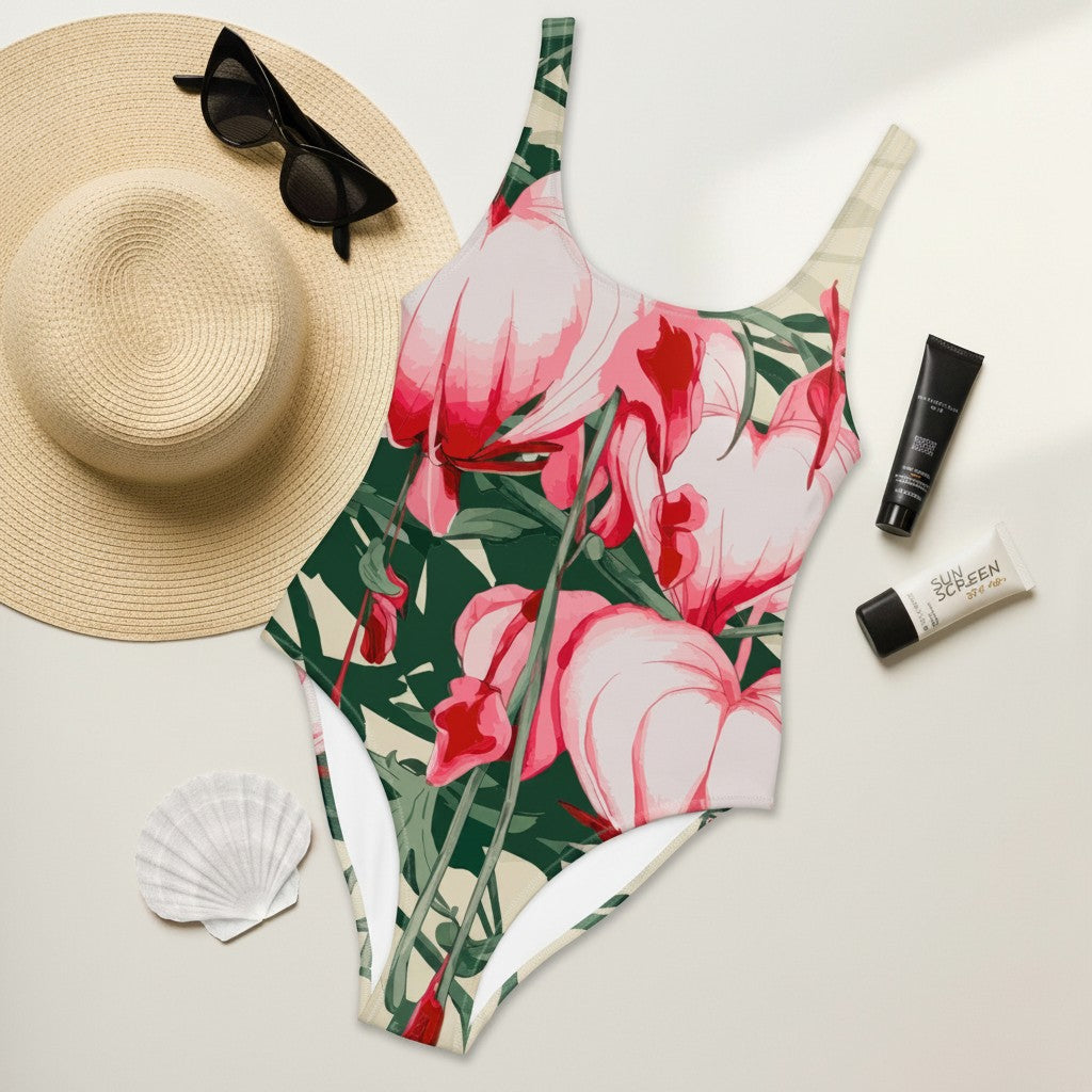 One-Piece Swimsuit - Flowers