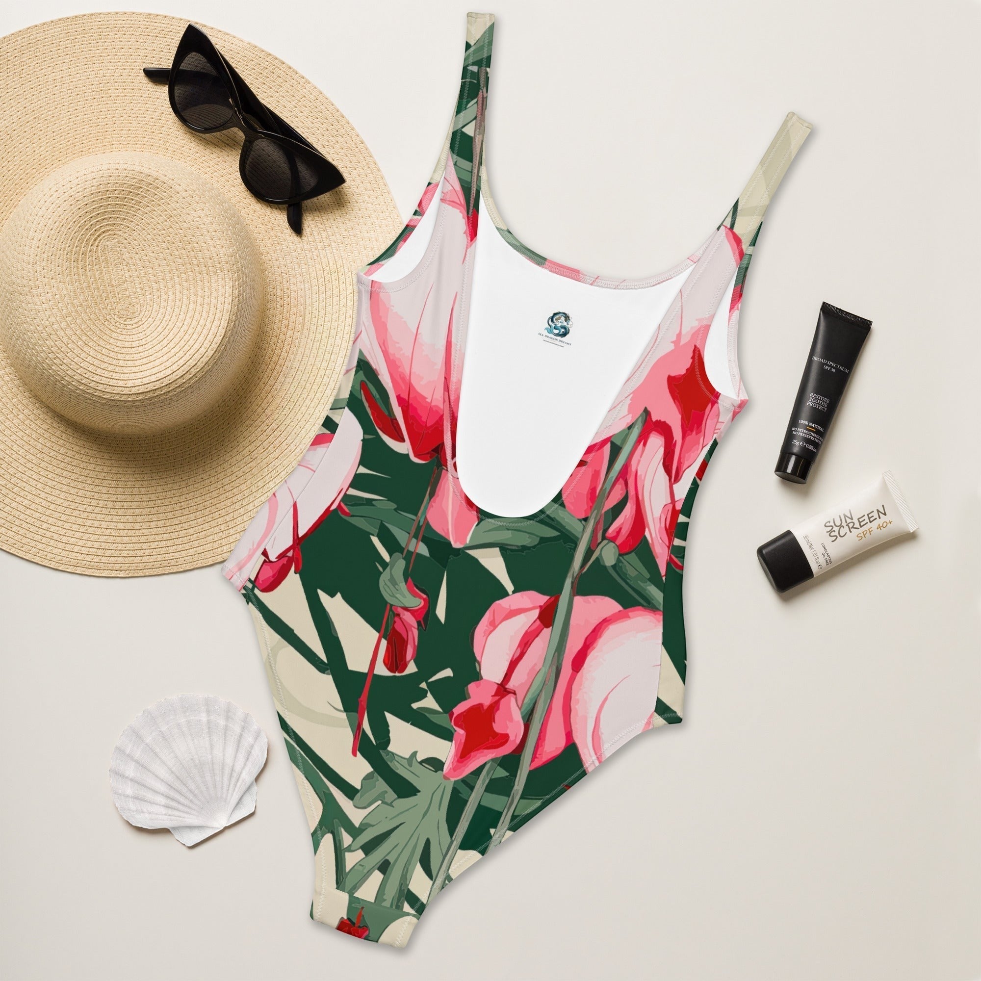 One-Piece Swimsuit - Flowers