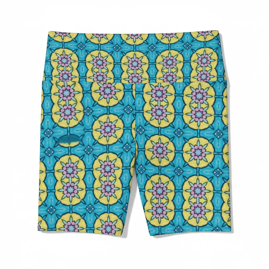 Circle Flowers Women's Workout Shorts - Comfortable & Stylish Athletic Gear