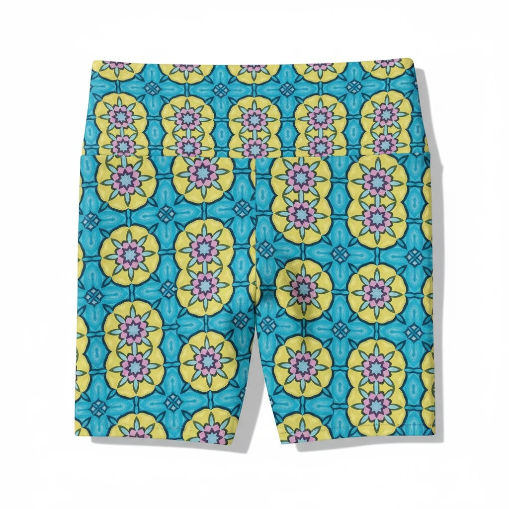 Circle Flowers Women's Workout Shorts - Comfortable & Stylish Athletic Gear