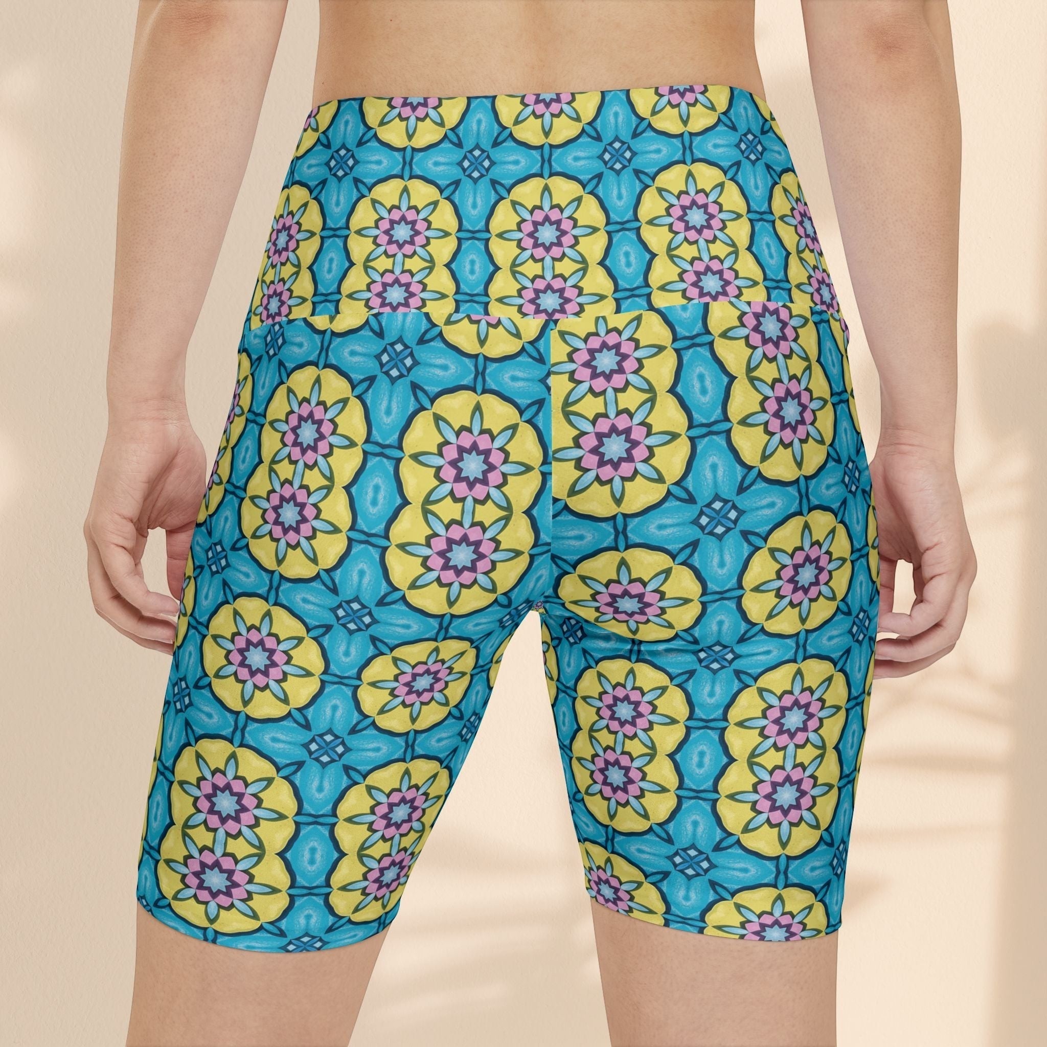 Circle Flowers Women's Workout Shorts - Comfortable & Stylish Athletic Gear