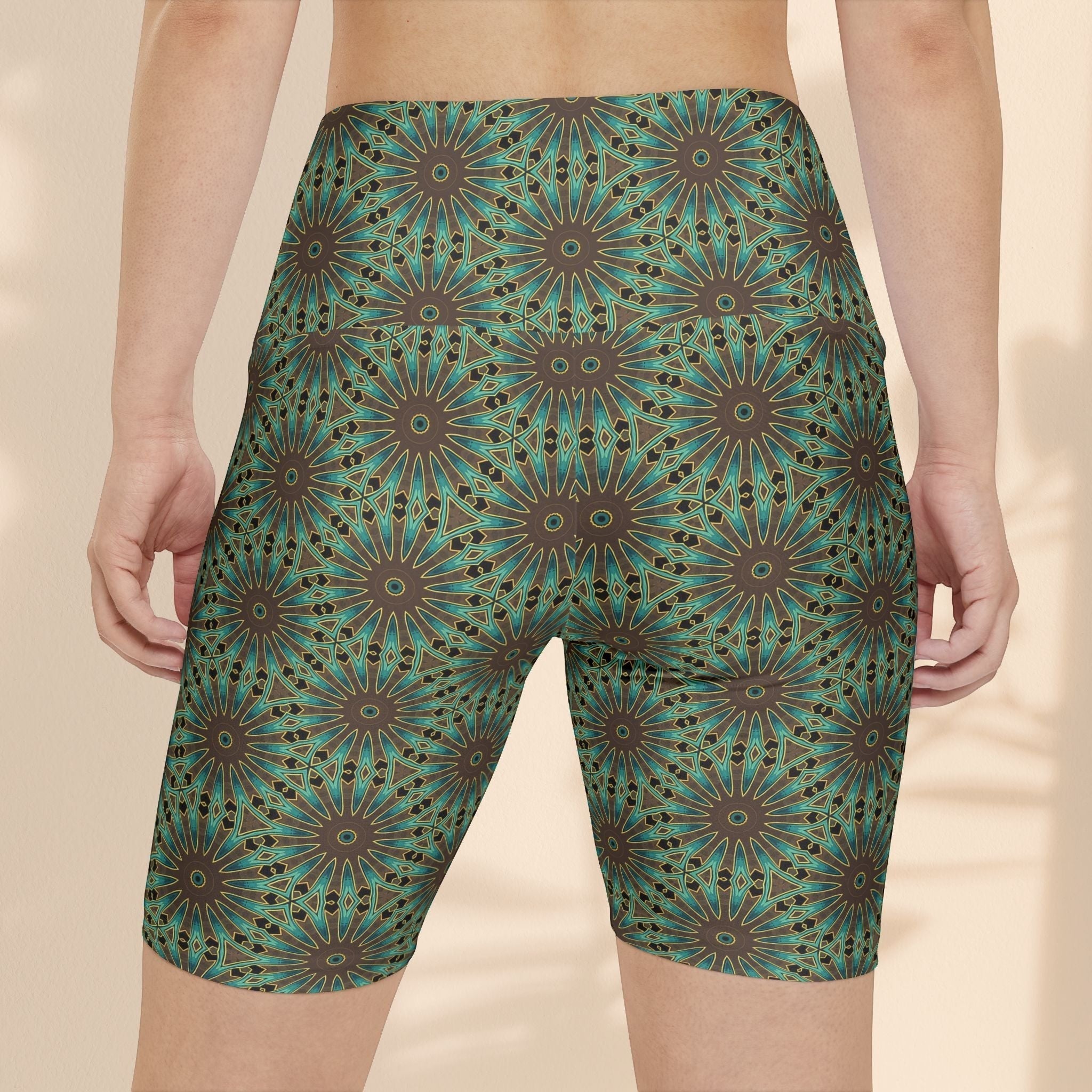 Earthly Harmony Women's Workout Shorts - Floral Pattern for Yoga and Fitness