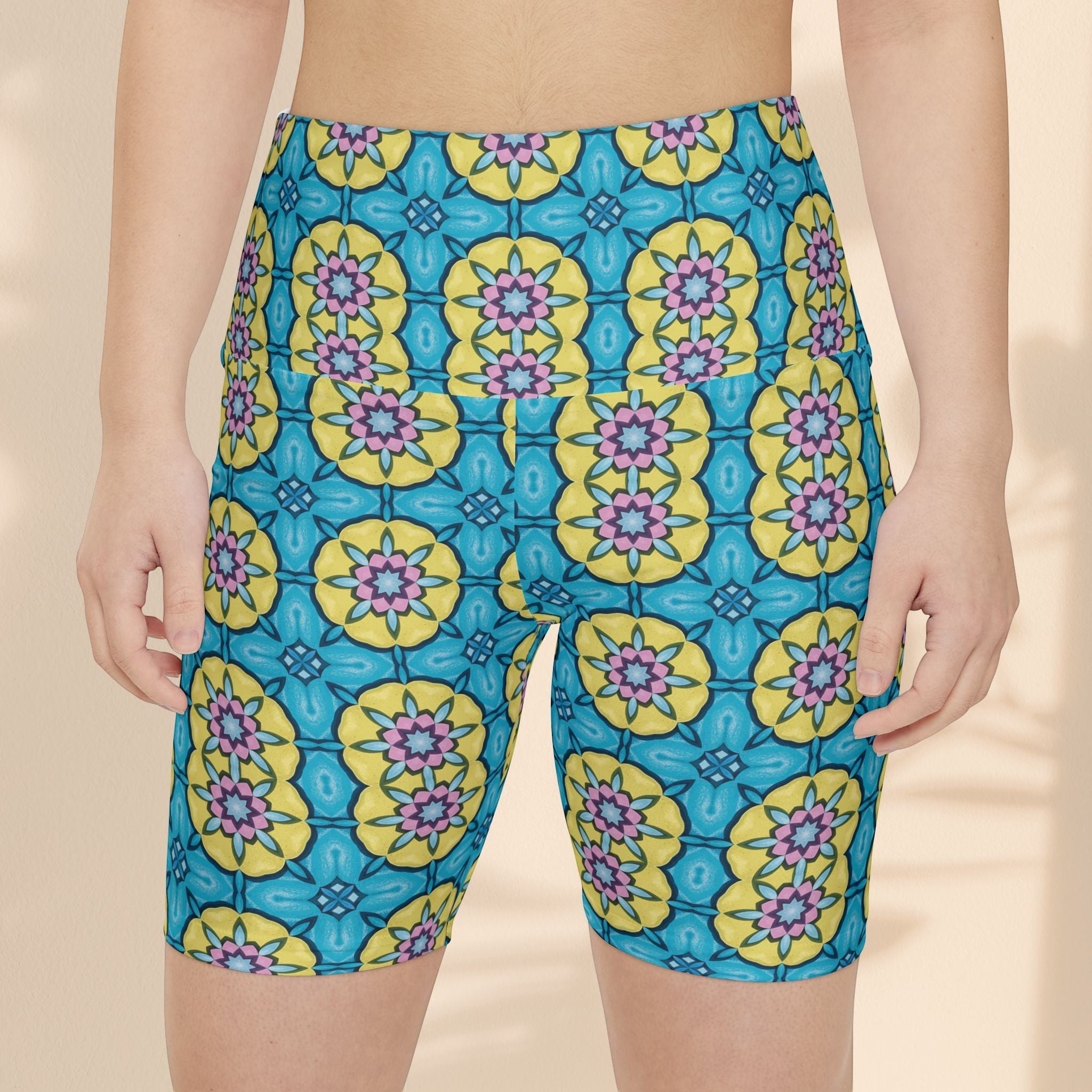 Circle Flowers Women's Workout Shorts - Comfortable & Stylish Athletic Gear
