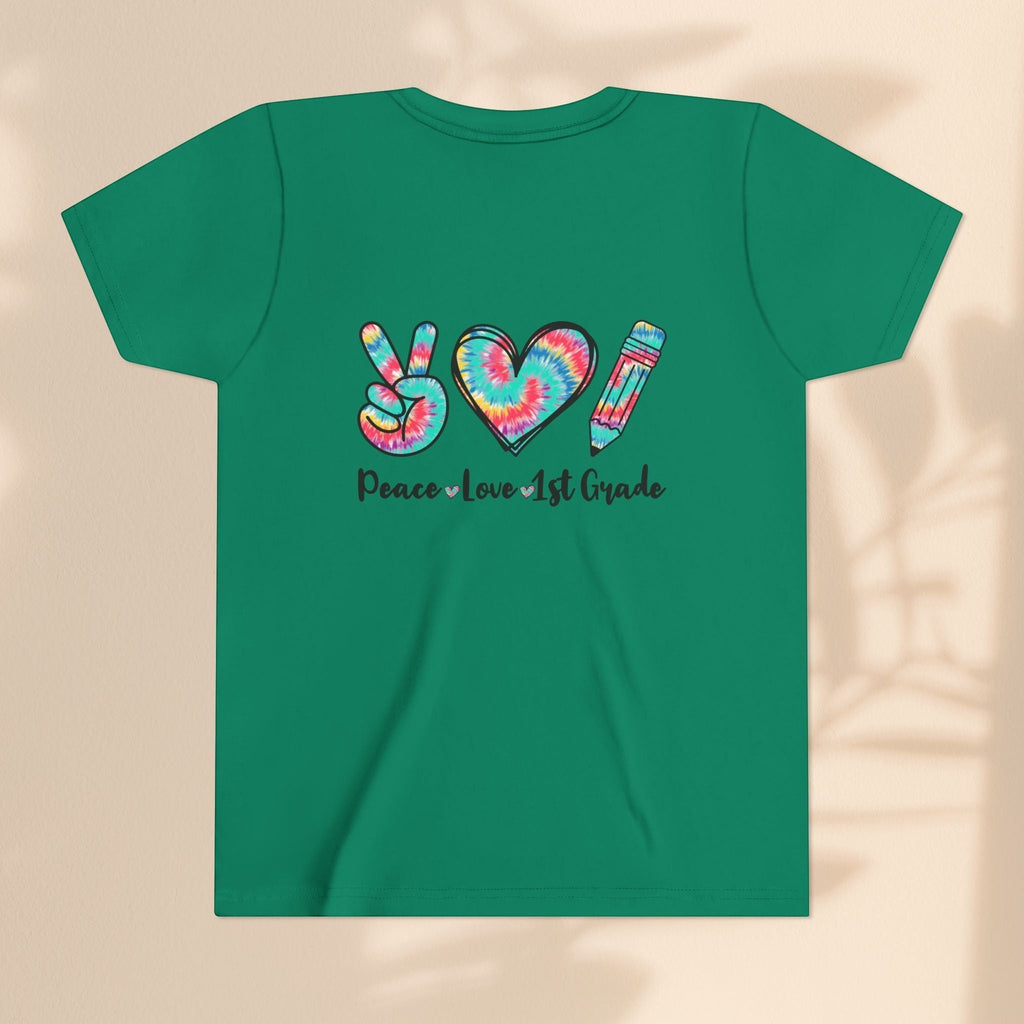 Peace Love 1st Grade Youth Tee, Back to School Outfit