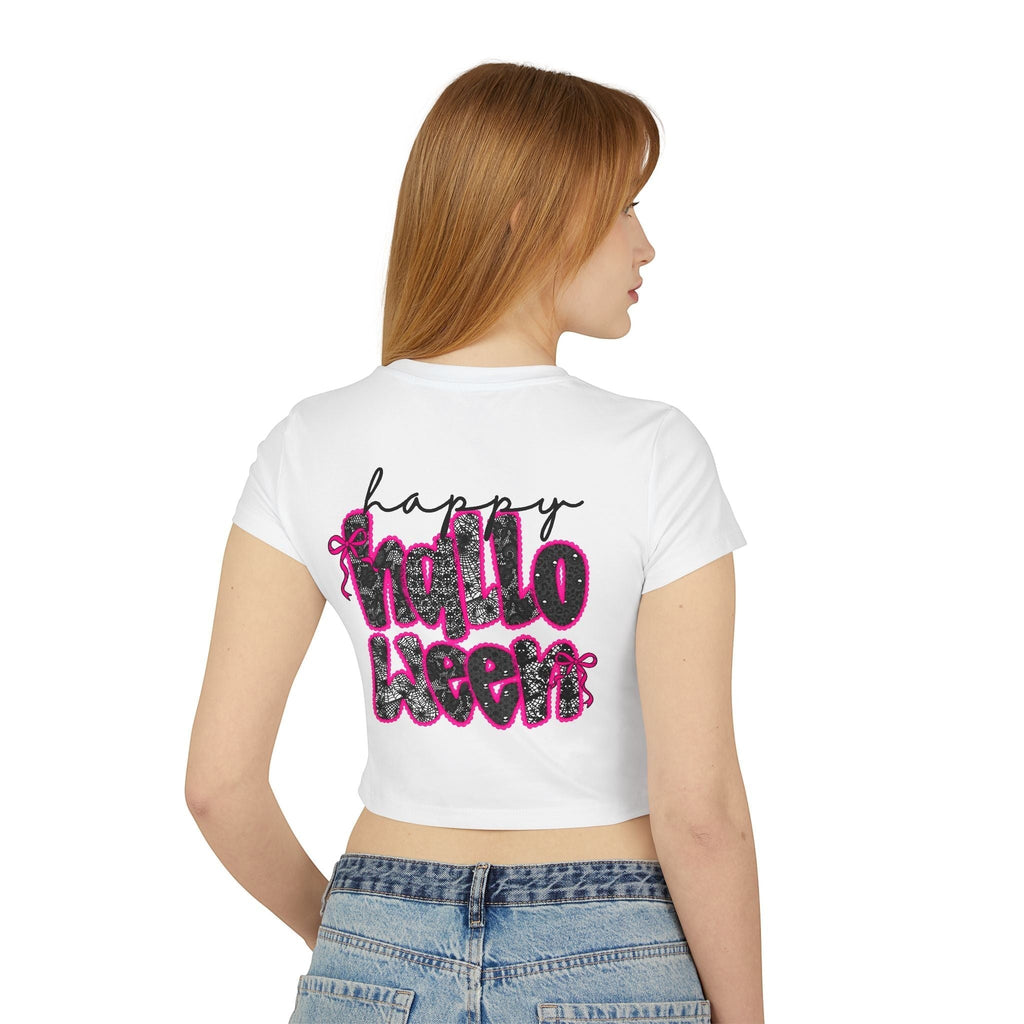 Halloween Women's Baby Tee, Cute Halloween Crop