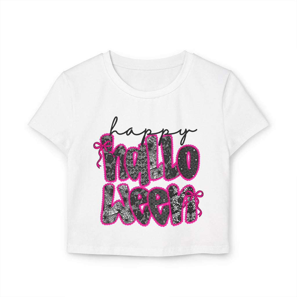 Halloween Women's Baby Tee, Cute Halloween Crop