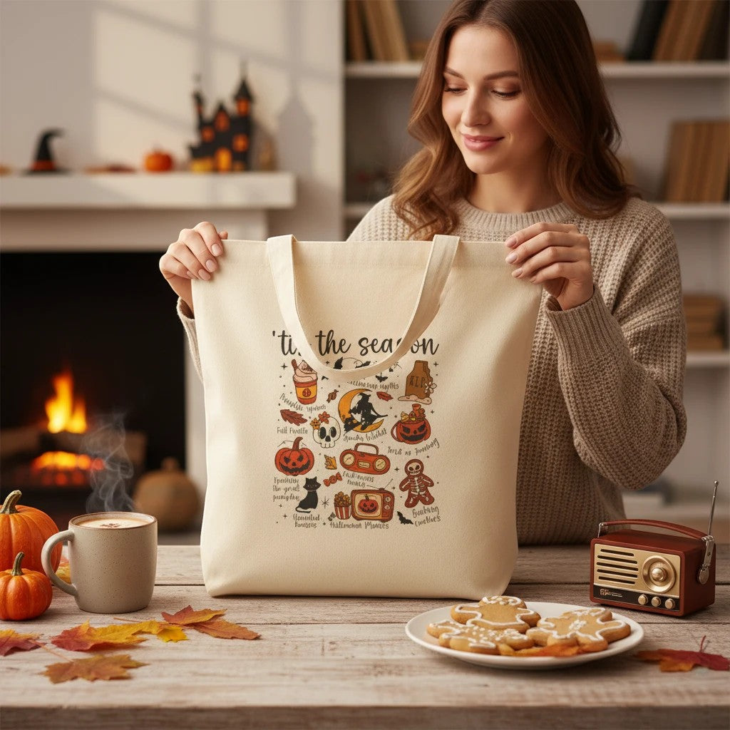 Halloween Cotton Canvas Tote Bag